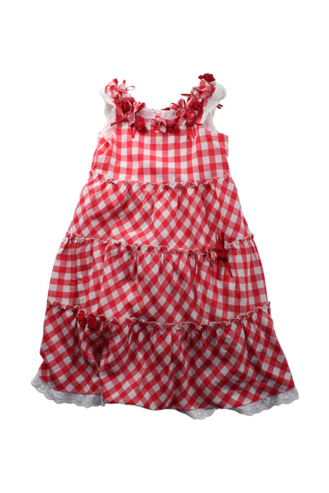 A Red Sleeveless Dresses from Nicholas & Bears in size 6T for girl. (Front View)