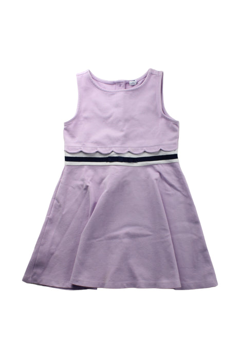 A Purple Sleeveless Dresses from Janie & Jack in size 6T for girl. (Front View)