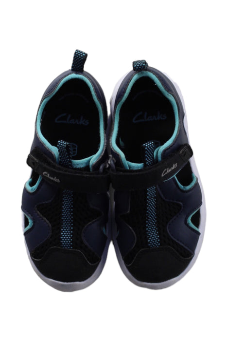 A Blue Sandals from Clarks in size 4T for boy. (Back View)