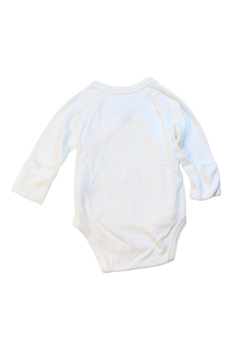 A White Long Sleeve Bodysuits from Mori in size 0-3M for neutral. (Back View)