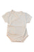 A White Short Sleeve Bodysuits from Natures Purest in size 0-3M for boy. (Front View)