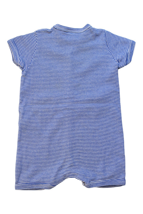 A Blue Short Sleeve Rompers from Petit Bateau in size 0-3M for neutral. (Back View)