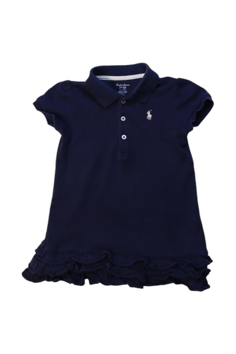 A Navy Short Sleeve Dresses from Ralph Lauren in size 12-18M for girl. (Front View)