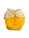 A Yellow Cloth Diapers from Just Peachy in size 6-12M for neutral. (Front View)