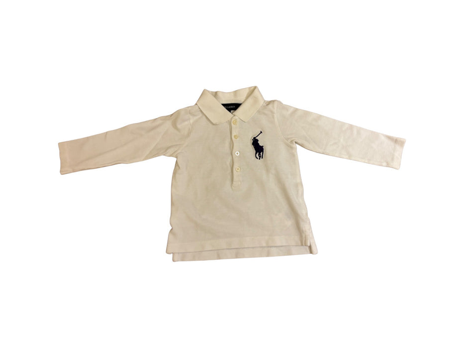 A Beige Long Sleeve Polos from Ralph Lauren in size 2T for neutral. (Front View)