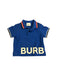 A Blue Short Sleeve Polos from Burberry in size 6-12M for boy. (Front View)