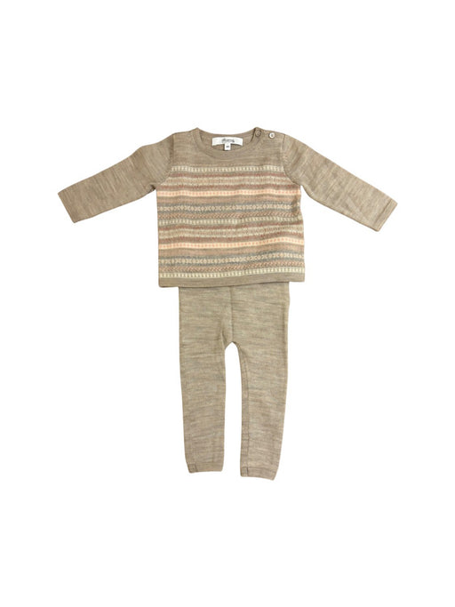 A Beige Pants Sets from Bonpoint in size 3-6M for neutral. (Front View)