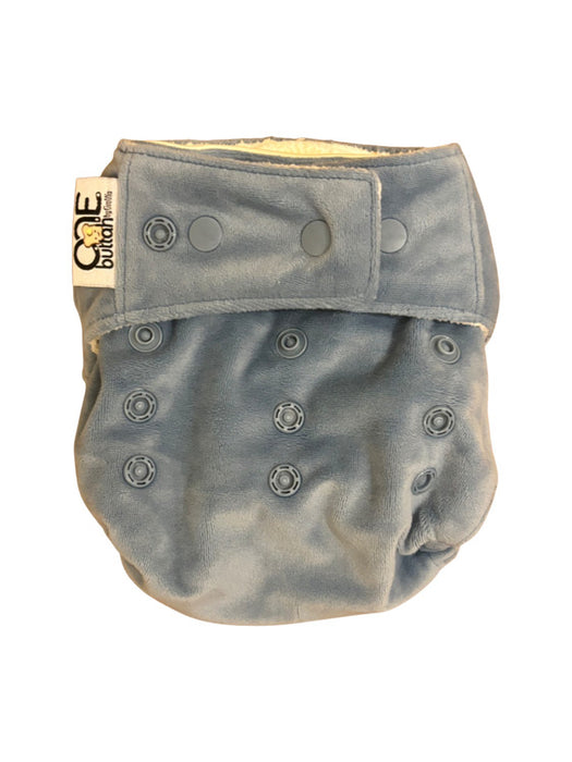 A Blue Cloth Diapers from GroVia in size 6-12M for neutral. (Front View)