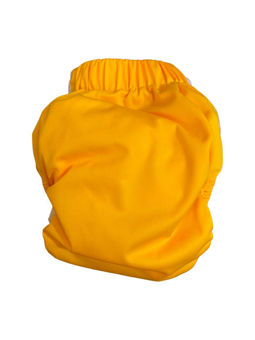 A Yellow Cloth Diapers from Just Peachy in size 6-12M for neutral. (Back View)