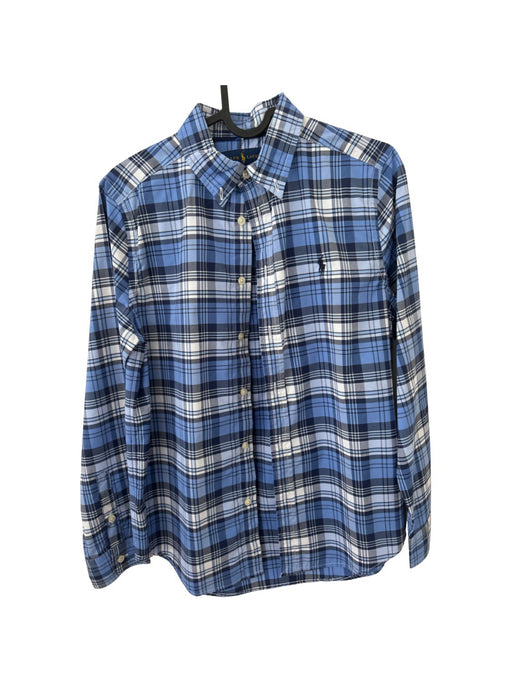 A Blue Long Sleeve Shirts from Ralph Lauren in size 14Y for boy. (Front View)