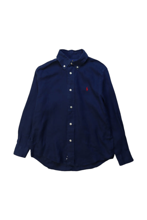 A Navy Long Sleeve Shirts from Ralph Lauren in size 7Y for boy. (Front View)