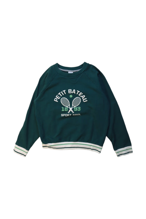 A Green Crewneck Sweatshirts from Petit Bateau in size 8Y for boy. (Front View)