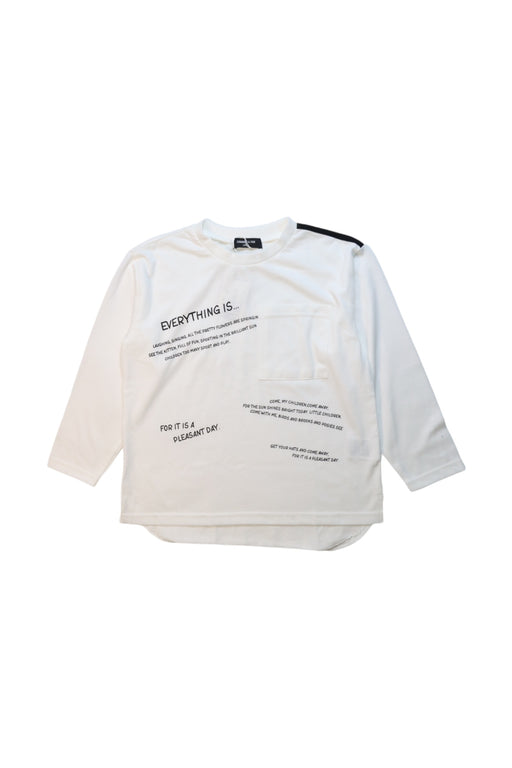 A White Long Sleeve T Shirts from Comme Ca Ism in size 5T for boy. (Front View)