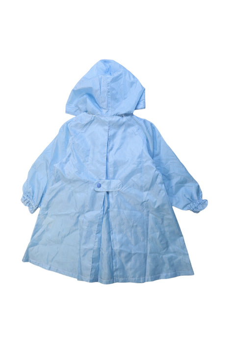 A Blue Rain Jackets from Miki House in size 2T for girl. (Back View)