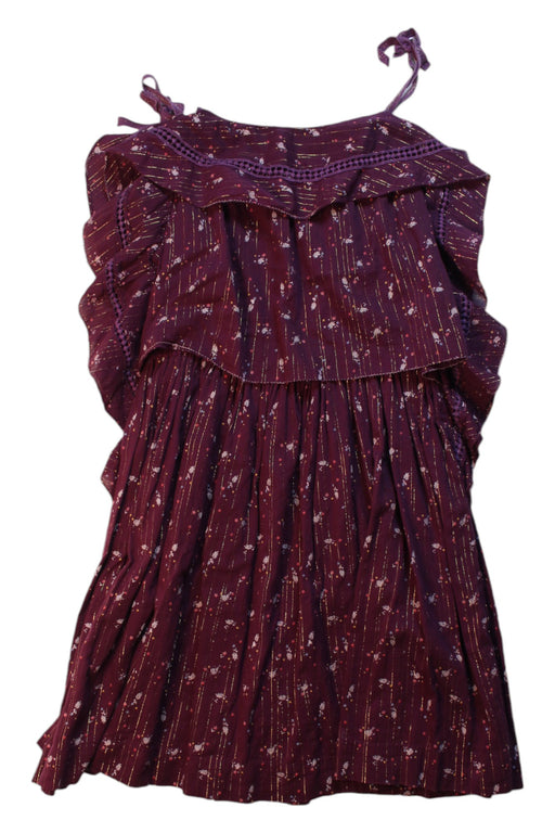 A Purple Sleeveless Dresses from Velveteen in size 10Y for girl. (Front View)