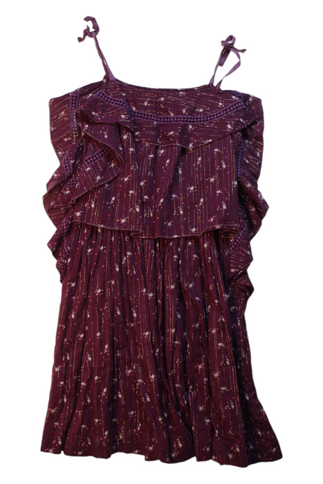 A Purple Sleeveless Dresses from Velveteen in size 10Y for girl. (Back View)