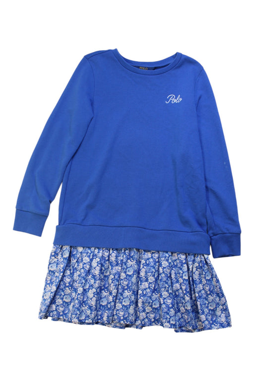 A Blue Sweater Dresses from Polo Ralph Lauren in size 8Y for girl. (Front View)