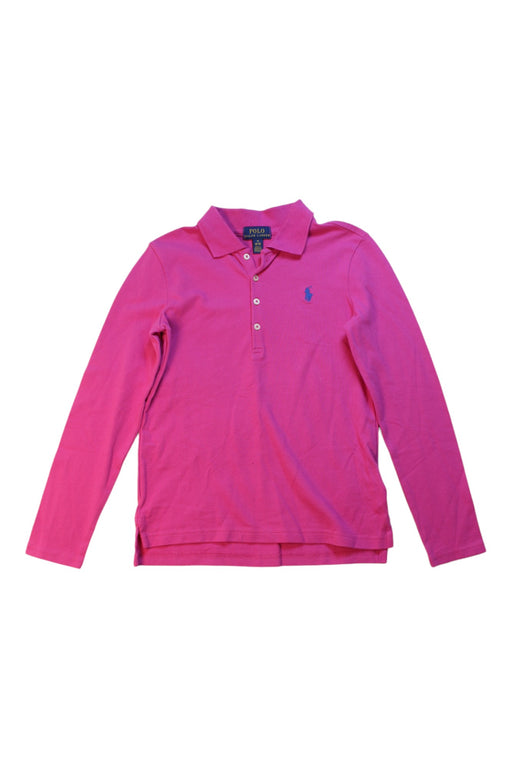 A Pink Long Sleeve Polos from Polo Ralph Lauren in size 8Y for boy. (Front View)