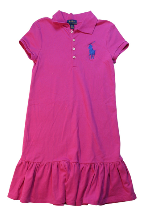 A Pink Short Sleeve Dresses from Polo Ralph Lauren in size 8Y for girl. (Front View)