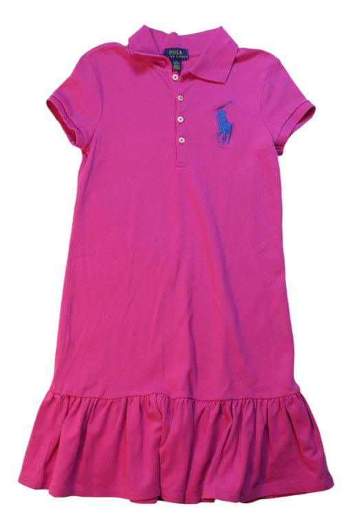 A Pink Short Sleeve Dresses from Polo Ralph Lauren in size 8Y for girl. (Front View)