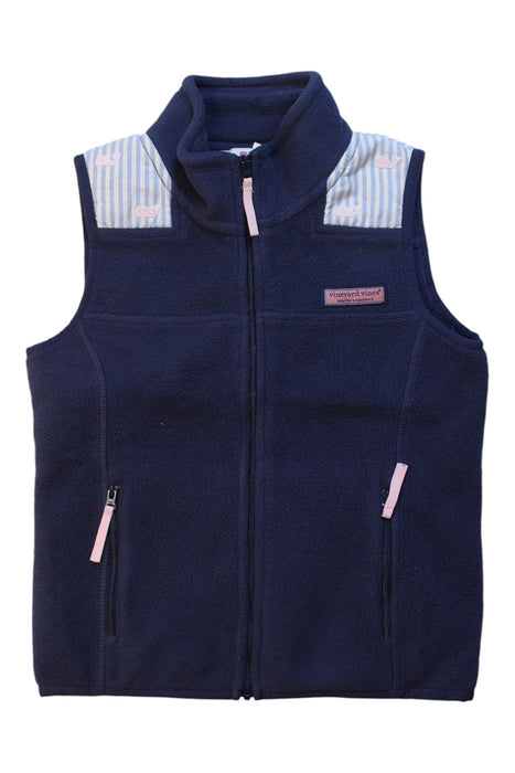 A Blue Outerwear Vests from Vineyard Vines in size 5T for girl. (Front View)