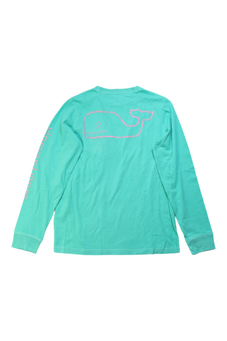 A Green Long Sleeve T Shirts from Vineyard Vines in size 8Y for boy. (Back View)