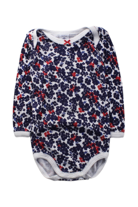 A Purple Long Sleeve Bodysuits from Petit Bateau in size 6-12M for girl. (Front View)