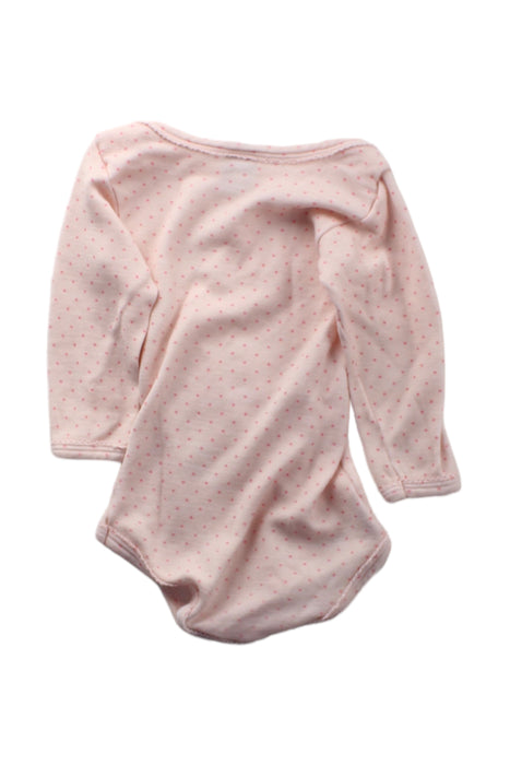 A Pink Long Sleeve Bodysuits from Petit Bateau in size 12-18M for girl. (Back View)