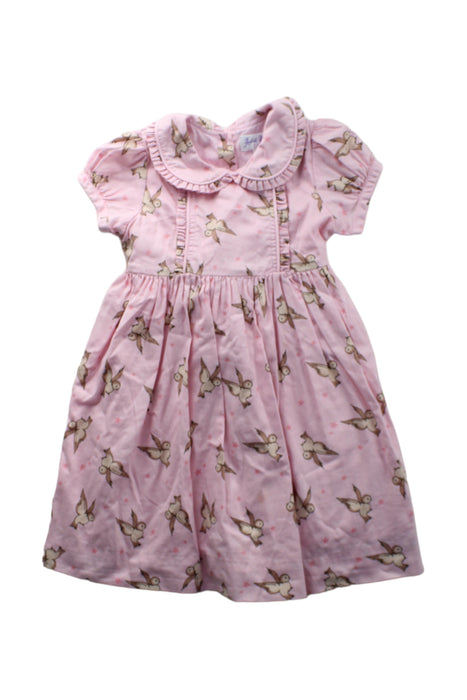 A Pink Short Sleeve Dresses from Rachel Riley in size 2T for girl. (Front View)