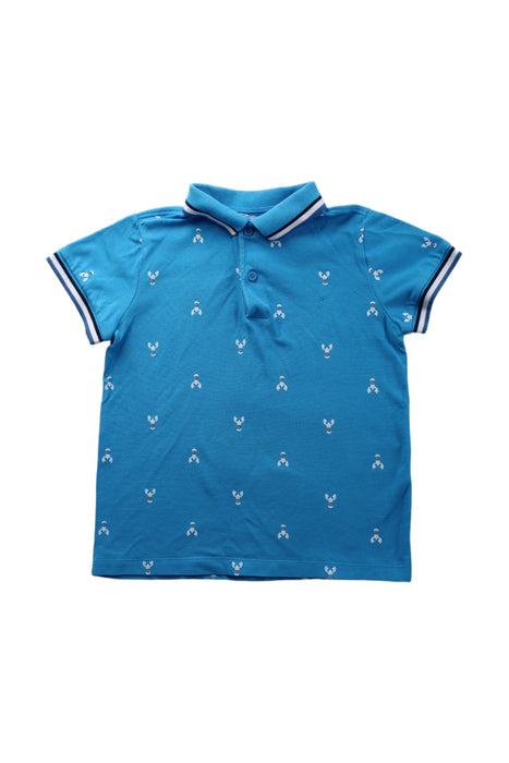 A Blue Short Sleeve Polos from Jacadi in size 6T for boy. (Front View)