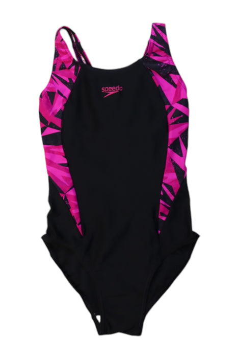 A Black Swimsuits from Speedo in size 7Y for girl. (Front View)