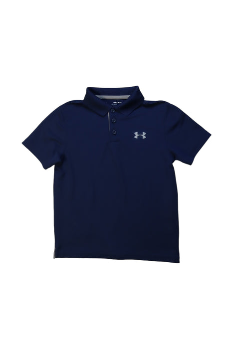 A Navy Short Sleeve Polos from Under Armour in size 8Y for boy. (Front View)