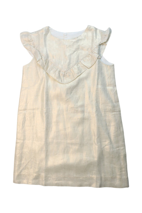 A Metallic Sleeveless Dresses from Bonpoint in size 6T for girl. (Front View)