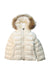 A White Puffer/Quilted Jackets from Moncler in size 3T for girl. (Front View)