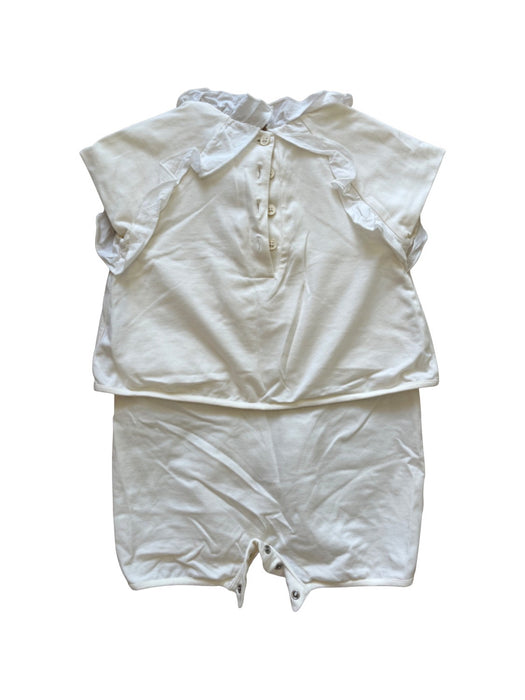 A White Short Sleeve Rompers from Moncler in size 12-18M for girl. (Back View)