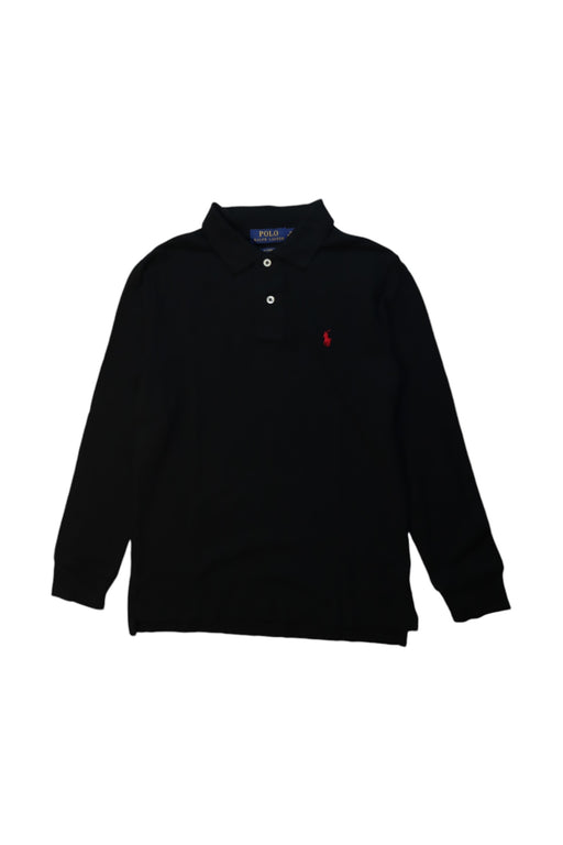 A Black Long Sleeve Polos from Polo Ralph Lauren in size 10Y for boy. (Front View)