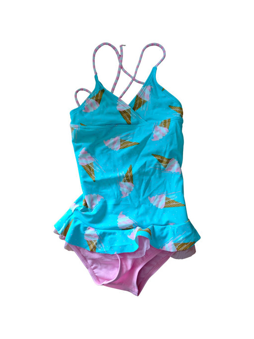 A Blue Swimsuits from Platypus in size 4T for girl. (Front View)