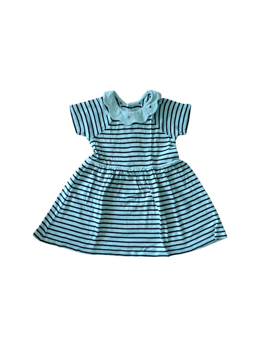 A Blue Short Sleeve Dresses from Petit Bateau in size 2T for girl. (Front View)