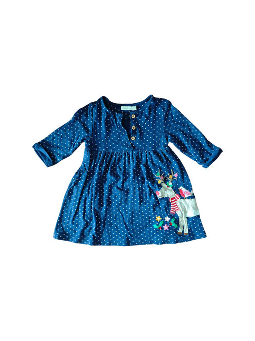 A Blue Long Sleeve Dresses from Jojo Maman Bébé in size 2T for girl. (Front View)