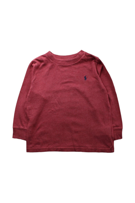 A Red Long Sleeve T Shirts from Polo Ralph Lauren in size 3T for boy. (Front View)