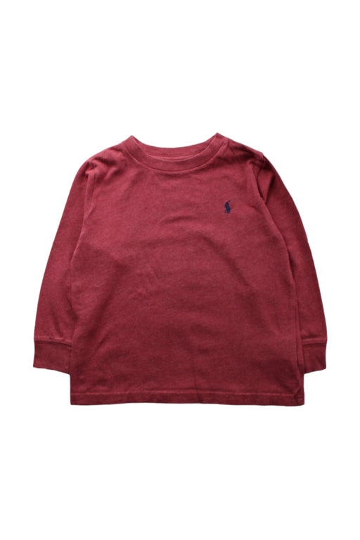 A Red Long Sleeve T Shirts from Polo Ralph Lauren in size 3T for boy. (Front View)