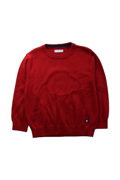 A Red Knit Sweaters from Mayoral in size 3T for boy. (Front View)