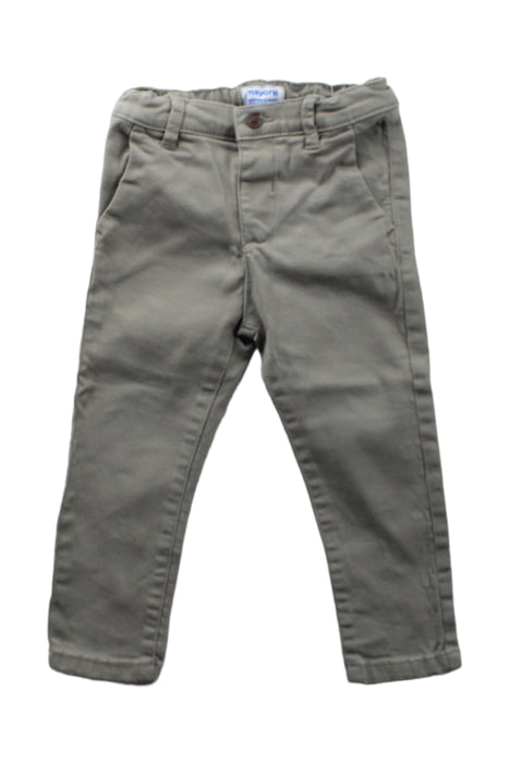 A Green Casual Pants from Mayoral in size 12-18M for boy. (Front View)