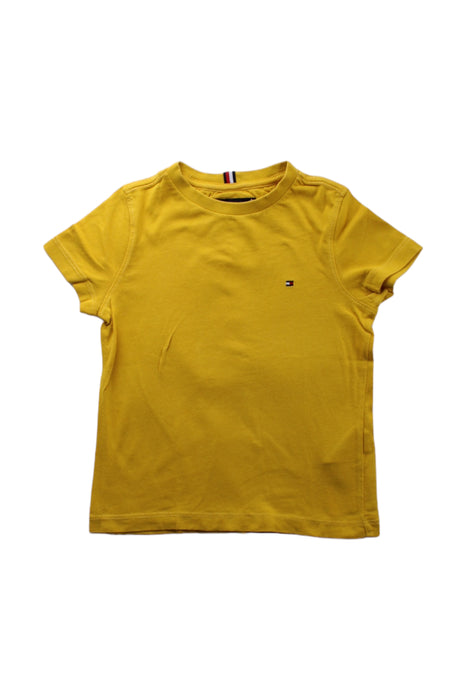 A Yellow Short Sleeve T Shirts from Tommy Hilfiger in size 3T for girl. (Front View)