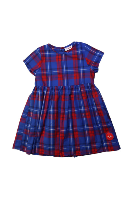 A Multicolour Short Sleeve Dresses from Smiling Button in size 6T for girl. (Front View)