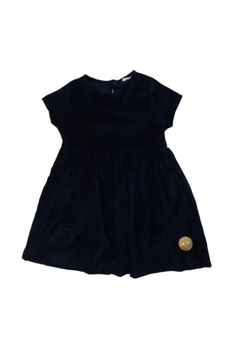 A Black Short Sleeve Dresses from Smiling Button in size 6T for girl. (Front View)