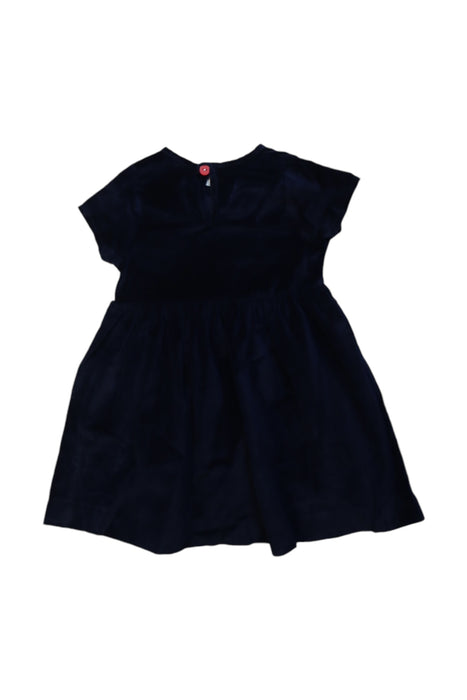 A Black Short Sleeve Dresses from Smiling Button in size 6T for girl. (Back View)