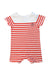 A Red Short Sleeve Rompers from Jacadi in size 12-18M for neutral. (Front View)