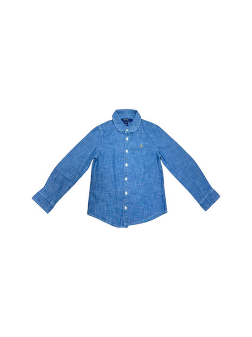 A Blue Long Sleeve Shirts from Polo Ralph Lauren in size 5T for neutral. (Front View)