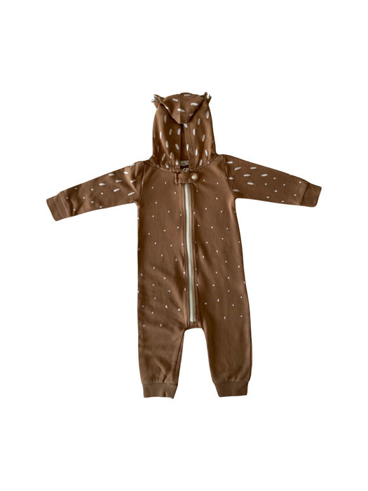 A Brown Onesies from Egg New York in size 6-12M for neutral. (Front View)
